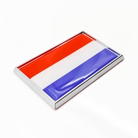 Perdecor Netherlands Flag Sticker Emblem Decal Dutch Car Chrome Flags, 2 Pack, 3 x 2 inches