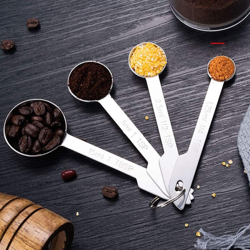 Vivi Bakie Measuring Spoons, Set of 4/8, Stainless Steel, Thick,