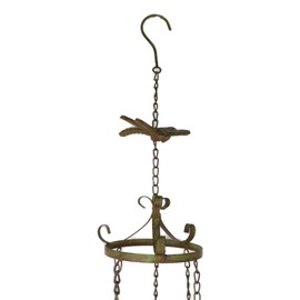Ebros Gift Rustic Cast Iron Cottage Garden Dragonfly New Beginning Bell Wind Chime Hanging Mobile Pool Patio Garden Decor Dragonflies Feng Shui Accent