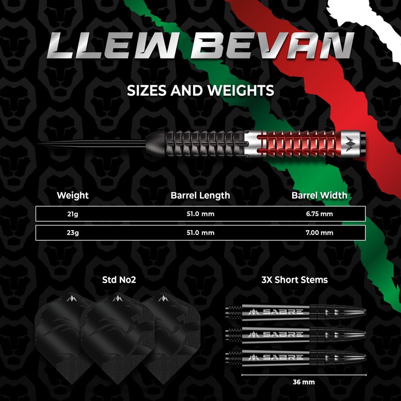 Mission | Llew Bevan Darts | Steel Tip | 90%
