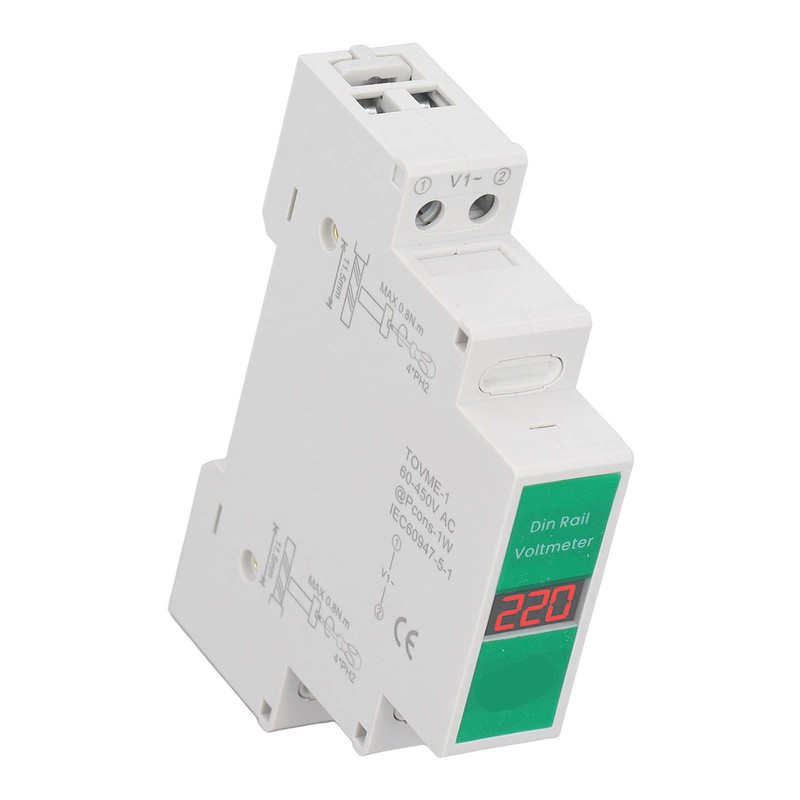 TONGOU Din Rail Voltage Meter Intelligent LCD Digital AC Voltmeter
