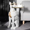 Modern Resin Dog Sculpture Cute End Side Table with Metal