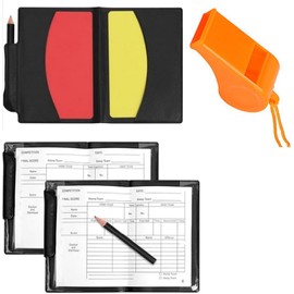 Soccer Referee Card Sets, 4Pcs Football Red and Yellow Cards,Soccer Referee Set Football Linesman Set Referee Whistle Red Yellow Cards Referee Tool Kit for Basketball Training