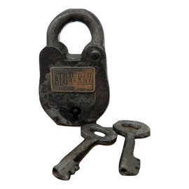 Prison Lock Padlock Antique-Finish w/Keys Alcatraz Prison