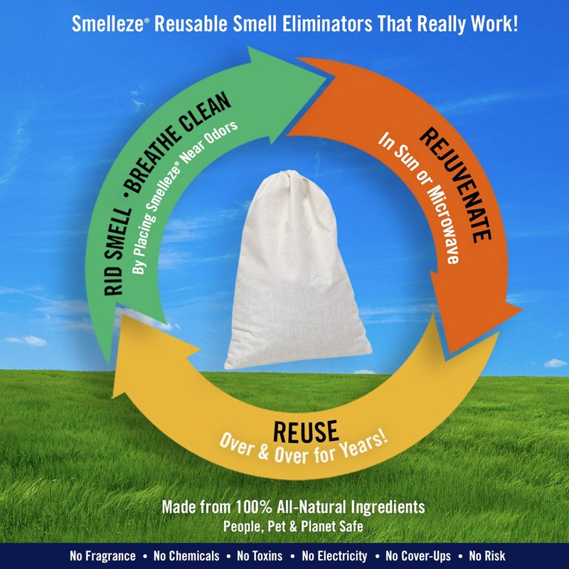 SMELLEZE Reusable Home Smell Removal Deodorizer Pouch: Rids Stinky Odor