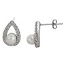 Sterling Silver mm faux Pearl Tear Drop Stud