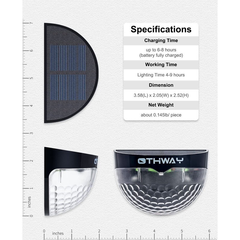 OTHWAY Solar Fence Post Lights Wall Mount Decorative Deck Lighting