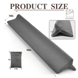 JZHLLA Triangle Bed Gap Filler Queen, Prevent Items from Falling