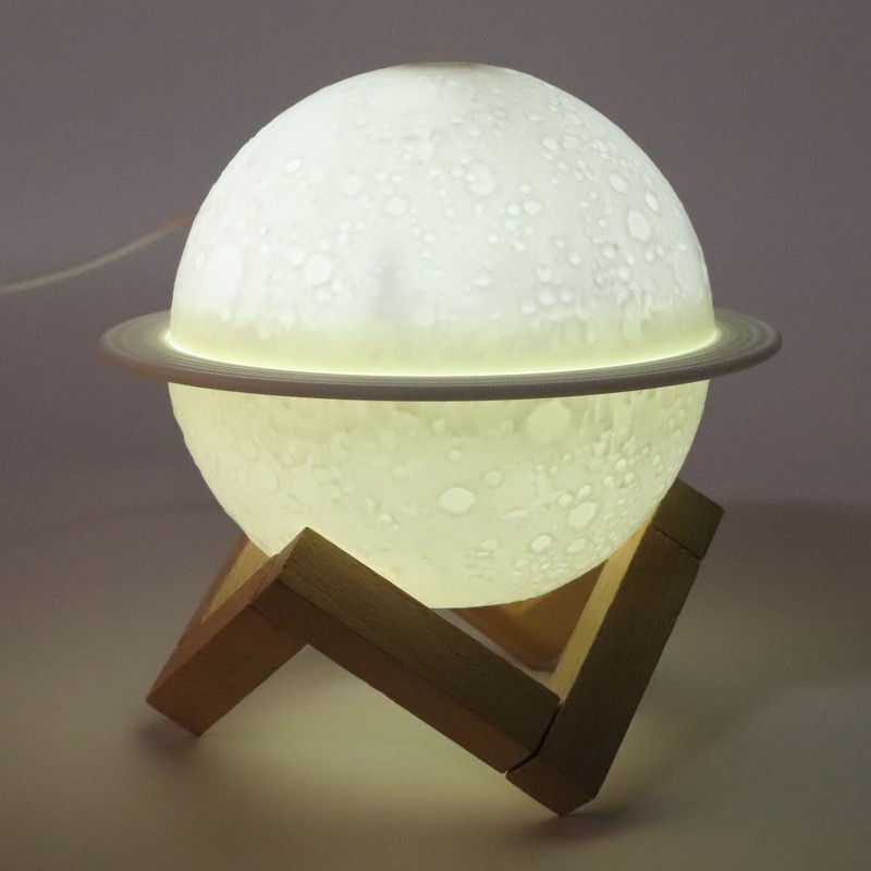 Mini Planet Humidifier LED Moon Lamp Diffuser Rechargeable Planetary USB