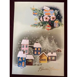 Vintage postcard "Happy new year" in Italian