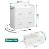 YITAHOME 2 Drawer File Cabinet with Charging Station, Lateral Filing