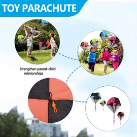 4PCS Free Throwing Parachute, Outdoor Toss It Up Flying Toys for Kids, No Assemble or Batteries Required