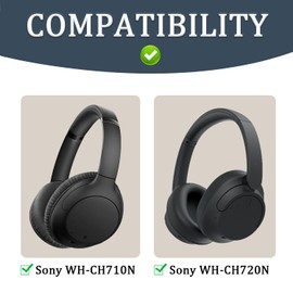 Replacement Ear Pads Cushions for Sony WH-CH710N, WH-CH720N Headphones, Earpads Cover, Headphone Repair Parts-Grey