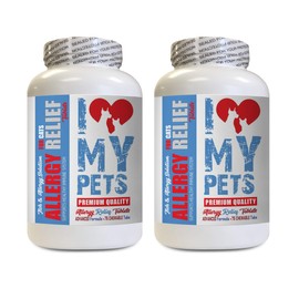 I LOVE MY PETS Itch Relief Cats - Cats Allergy Relief - Itch Relief - Premium Supplement - Treats - cat Turmeric - 150 Tablets (2 Bottles)