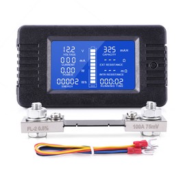 MICTUNING 200V LCD Display DC Battery Voltmeter RV Solar Car Project Power Monitor Tester