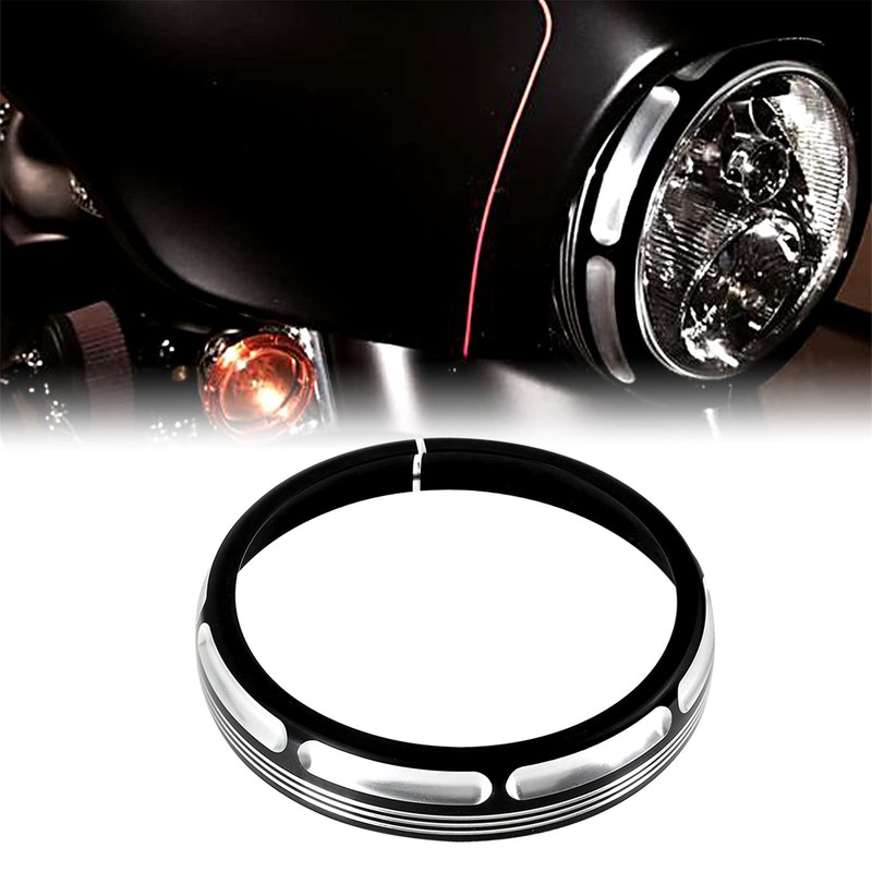 Rebacker Motorcycle 7" Headlight Trim Ring Headlight Cover for Harley