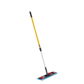 Rubbermaid Commercial Products Microfiber Adaptable Flat Mop Kit for WaveBrake Yellow Extendable Handle for Heavy-Duty Cleaning/Hardwood/Tile/Laminated Floors in Kitchen/Lobby/Office