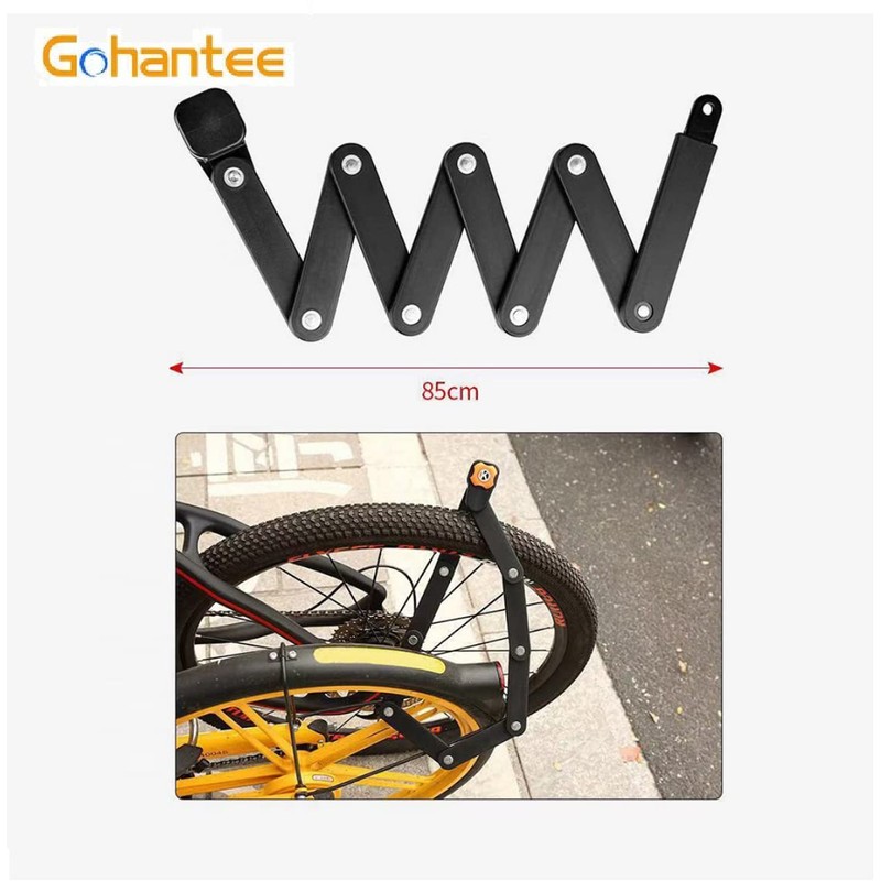 gohantee Folding Bike Lock Combination Password Bike Chain Lock Bicycle