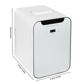 Giciashop 20L Mini Fridge, Portable Mini Fridge w/LED Temperature Control, 110V AC and 12V DC, Cooler & Warmer Multifunctional Fridge for Apartment, Office, Car