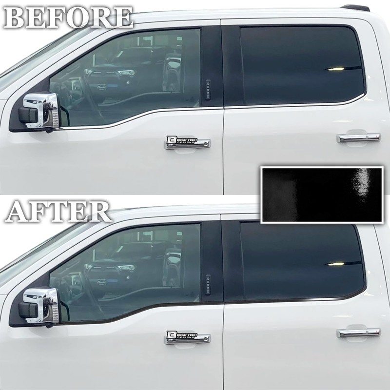 BOGAR TECH DESIGNS Side Window Chrome Delete Overlay Compatible with