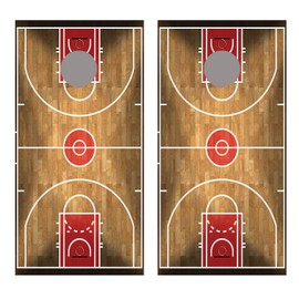 Basketball Court Cornhole Board Decal Wraps (Laminated)