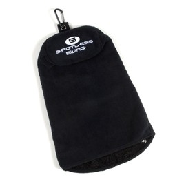 Spotless Swing Golf Towel | Microfiber Golf Club Cleaner Towel with Clip | 3-in-1 Design for Ultimate Convenience | Premium Multi-Use Accessories for Men and Women, Black/Black