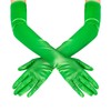 Long Satin Gloves Green, 1920s Opera Bridal Dance Gloves for