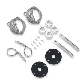 MACHSWON Car Engine Hood Pin Plate Bonnet Lock Clip Kit Modified Black Stainless Steel