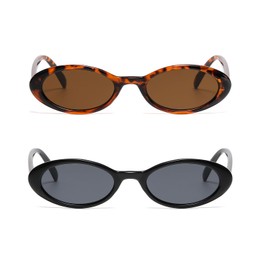 YAMEIZE Retro Small Oval Sunglasses for - Women Men Classic Oval Glasses Vintage Shades Outdoor