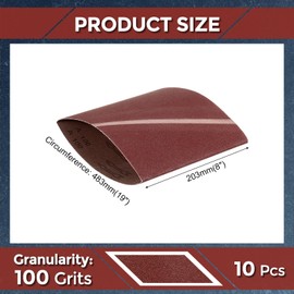 Kozelo 10 Pcs Sanding Belts 8 x 19 Inch 100 Grit Aluminum Oxide Abrasive Sandpaper for Belt Sander Metal Grinding Wood Working Weld Rust Removal