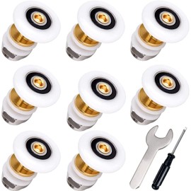 Shower Cubicle Rollers 25 mm Shower Door Rollers Replacement Parts Shower Cubicles Shower Door Sliding Door Replacement Rollers for Shower Cubicle Door Pack of 8 (25 mm)