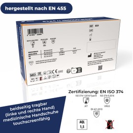 Nitras 8324 Indigo Wave Powder-Free, Non-Sterile, Medical Nitrile Disposable Gloves, Colour: Dark Blue, Pack of 100 in Dispenser Box (M)