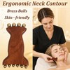 2Pcs Sandalwood Massager with Copper Beads, 2-in-1 Acupressure Roller and