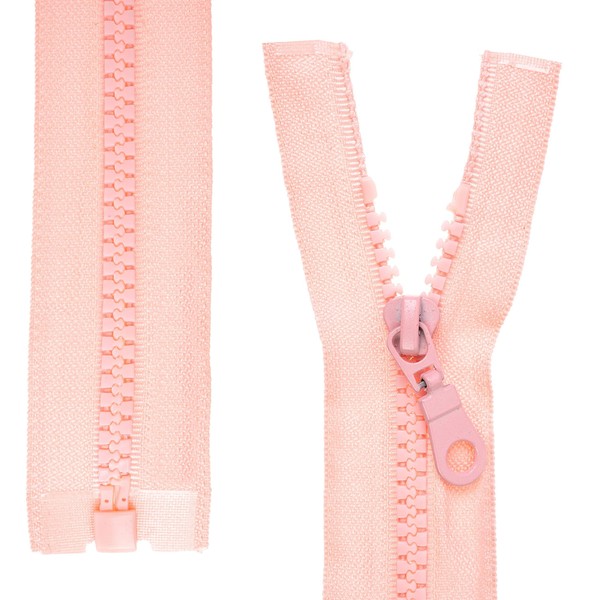 Separable Zipper, Pack of 2, 45cm Rail Length, Pink, 1-Way