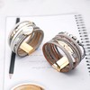 Suyi Multilayer Leather Bracelet Set 2 Pieces Beads Wrap Bracelet