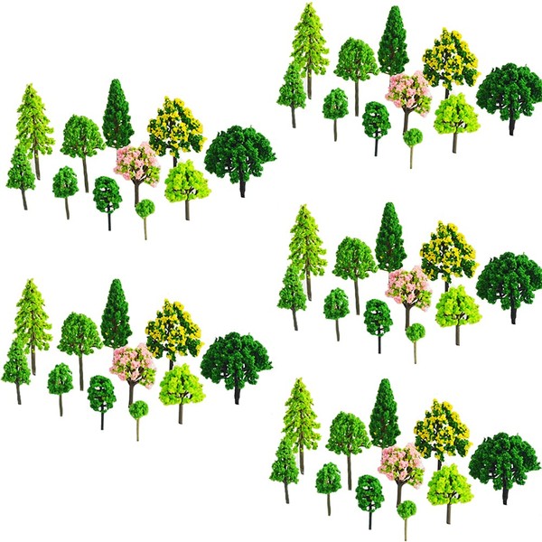 Forest Model Trees, 55 Dioramas, Model, Trees, Forests, Material Kit, Railway, Garden, Building, 1.2 - 2.8 inches (3 - 7 cm), 9 Size Mix, N Gauge Diorama, Railway, Architectural Model (55 Pieces, A Model)