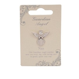 Nan Guardian Angel Silver Coloured Angel Pin With Gem Stone Sentimental Gift Idea