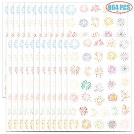 800+PCS Colorful Firework Stickers Party Favors -Firework Stickers Party Supplies Decorations Independence Birthday Prizes Baby Shower Party Gifts