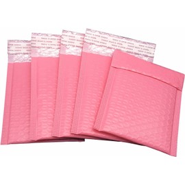 Water Resistant Bubble Envelope Mailers [25 Pack] 6 inch x 9 inch #0 Pink Poly Padded Shipping Envelopes Self Sealing Cushioned Packaging Bags