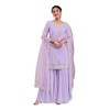 TRENDMALLS Women's Georgette Embroidery Sequins Work Kurta Sharara Set with