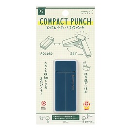Midori 35547006 Hole Punch, Compact Punch, XS Navy Blue A