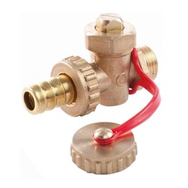 Schläfer 704411 | HS Drain Valve Ball Valve Male Thread 1/2 Inch DN15, PN16 with Hose Nozzle and Cap, Yellow Brass, Brass Fitting.