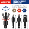 WORKPRO Impact Grade Socket Adapter Set (Basic/Swivel/Long), 1/4", 3/8", &