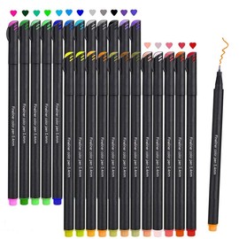 beupro Fineliners Pens, 24 Colors Fine Tip Point Colourful Pens 0.4mm, Fine Liners Drawing Pens for Bullet Journal Note Sketch Writing