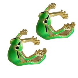 Latest-Tree Frog Ring, Tree Frog Ring, Cute Rings for Women Funny Frog Rings Cute Animal Rings (2 Green)