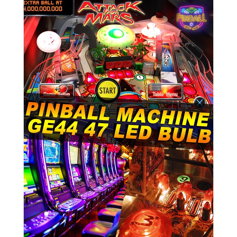 GE44 47 Pinball Machine LED Bulbs BA9S DC/AC 6.3V/6V Coin-operated