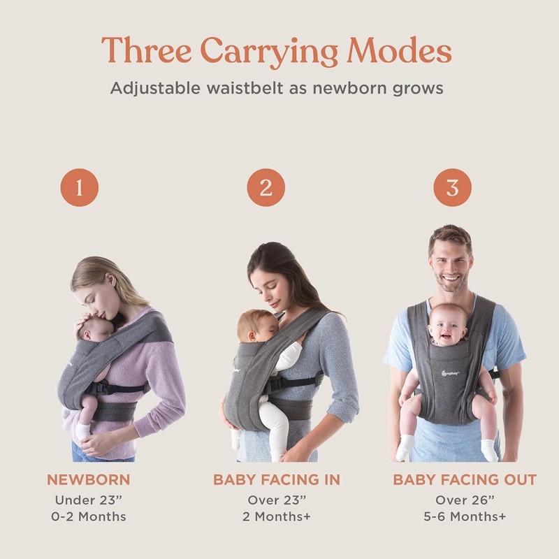 Ergobaby Embrace Cozy Newborn Essentials - Envoltura portabebés (7-25 libras),