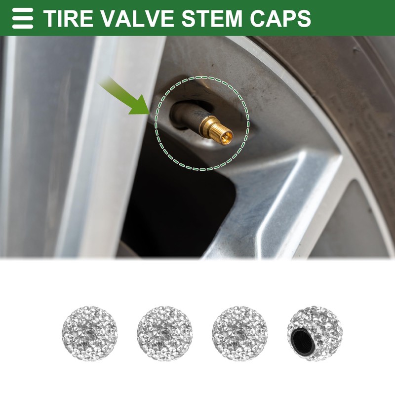 Motoforti Tire Valve Stem Caps Tyre Valve Dust Covers 8x16mm