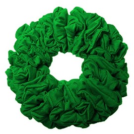 36pc Bulk Cotton Scrunchies by the Color, wholesale scrunchie pack, team color scrunchy hair tie packs (Kelly Green)