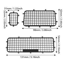 Dilwe RC Car Window Protective Nets, Pack of 5 Metal RC Window Protection Net for Traxxas TRX-4 1/10 Scale RC Crawler Car Remote Control Accessories